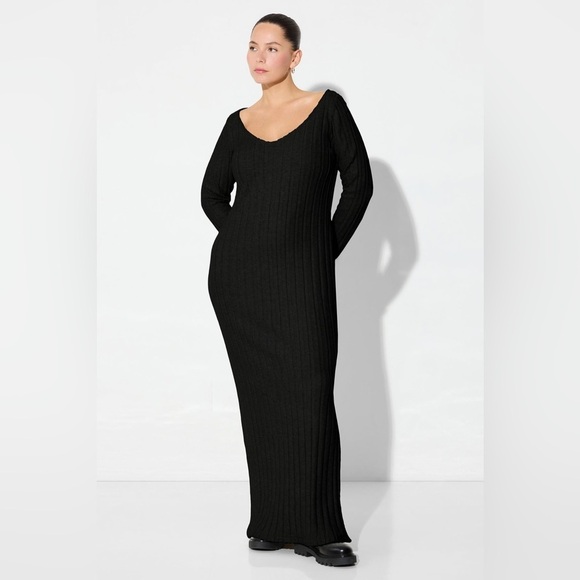 Marcella Dresses & Skirts - Marcella - Penelope Long Sleeve Rib Maxi Sweater Dress (Medium)